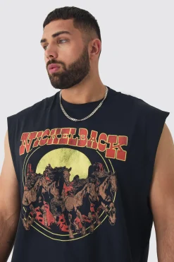 Plus Nickelback License Print Tank | UK^boohooMAN Hot