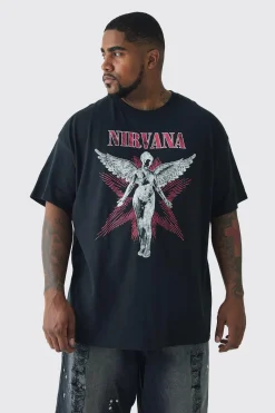 Plus Nirvana Angel License Print T-shirt | UK^boohooMAN Best