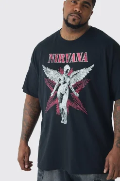 Plus Nirvana Angel License Print T-shirt | UK^boohooMAN Best