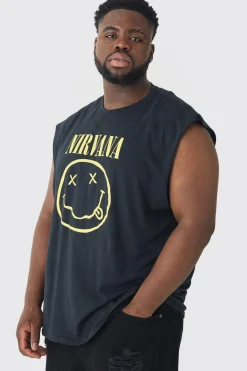 Plus Nirvana Smiley License Print Tank | UK^boohooMAN New