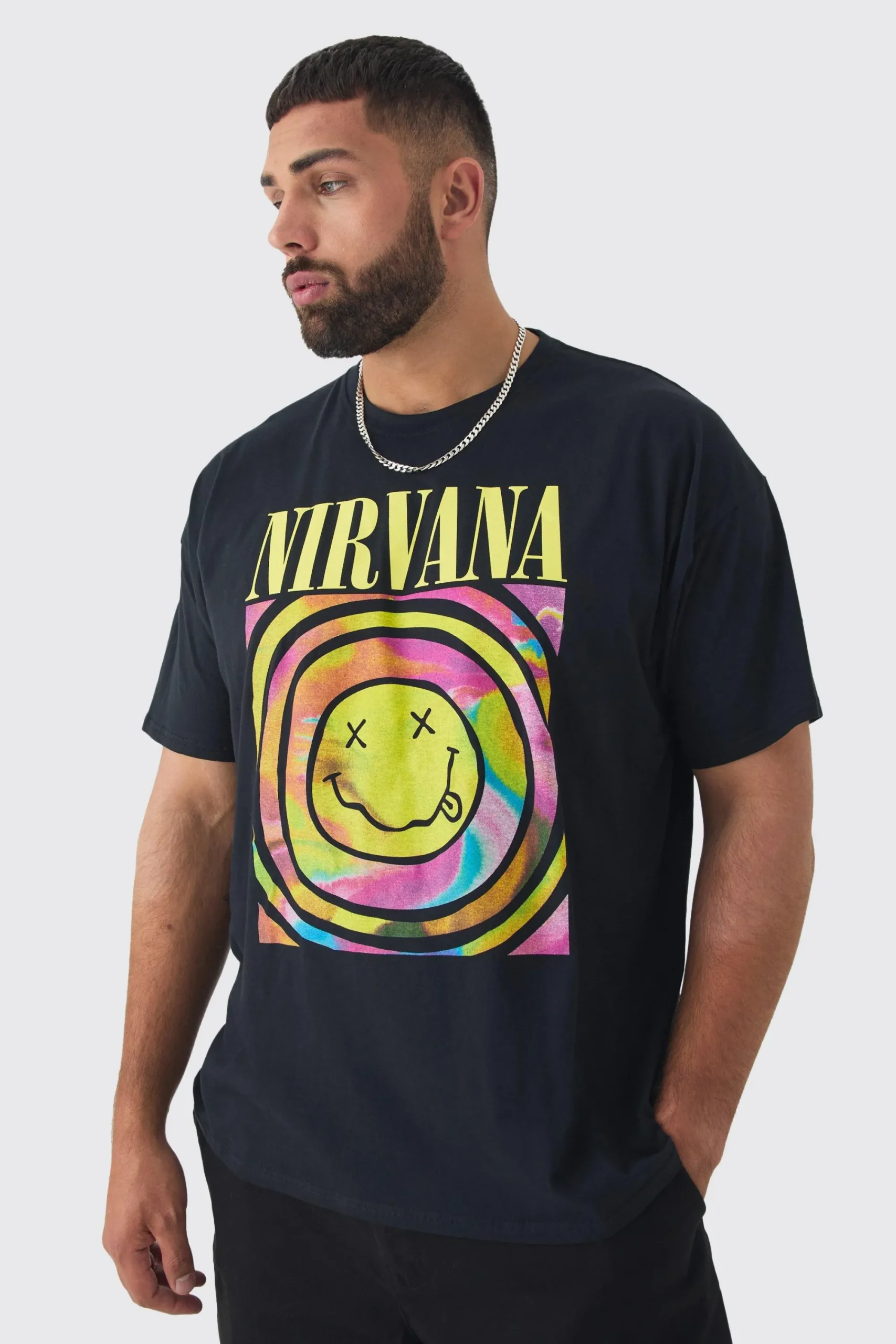 Plus Nirvana Smiley License T-shirt | UK^boohooMAN Discount