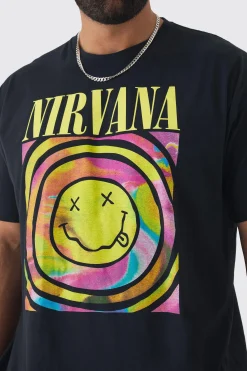 Plus Nirvana Smiley License T-shirt | UK^boohooMAN Discount