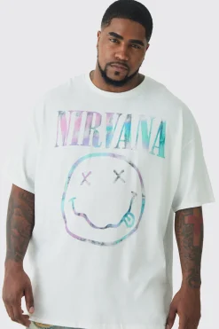 Plus Nirvana Tie Dye Logo License T-shirt | UK^boohooMAN Hot