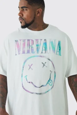 Plus Nirvana Tie Dye Logo License T-shirt | UK^boohooMAN Hot