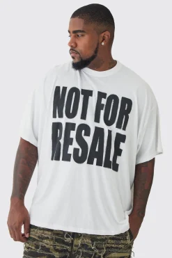 Plus Not For Resale Oversized Print T-shirt In | UK^boohooMAN New