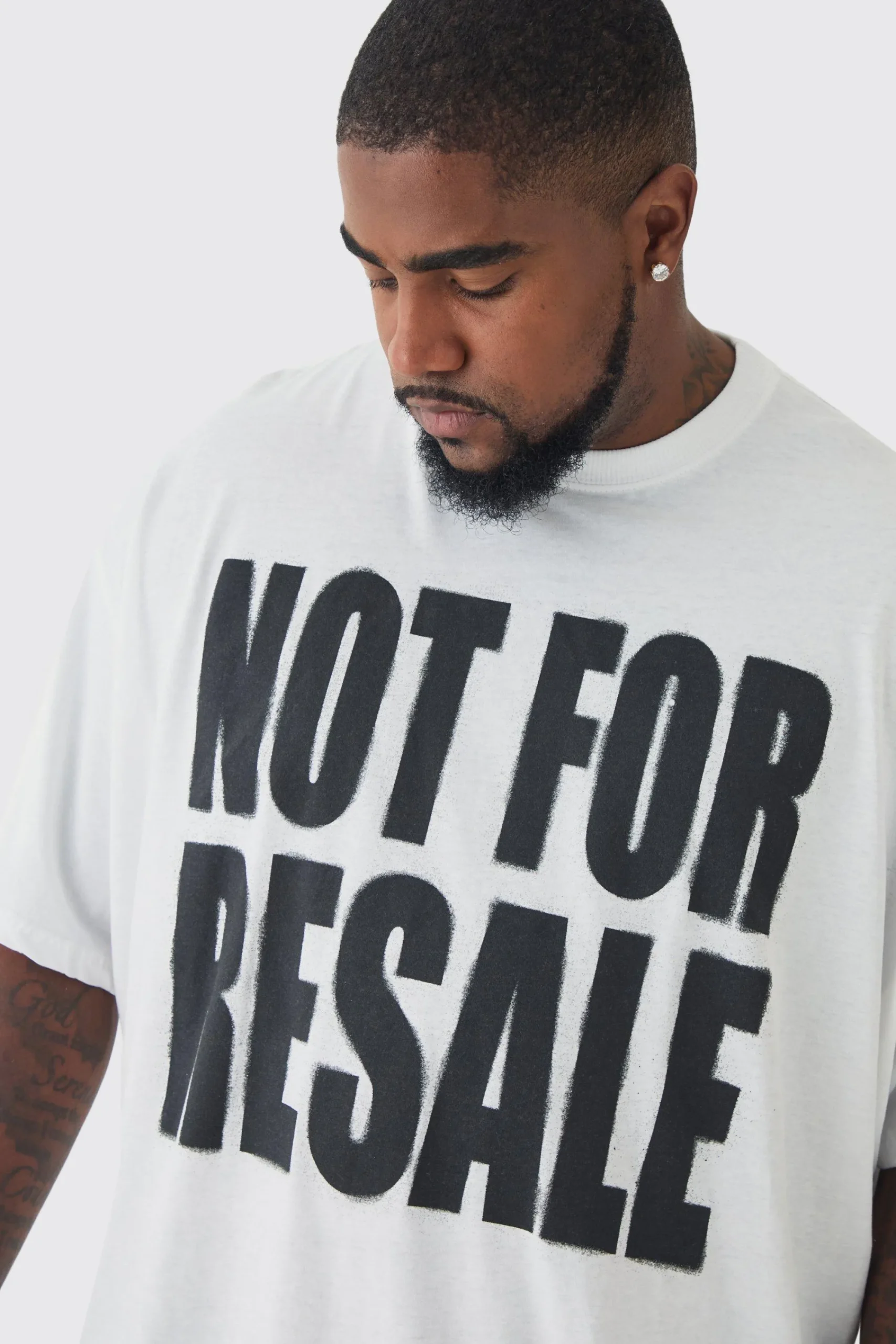 Plus Not For Resale Oversized Print T-shirt In | UK^boohooMAN New