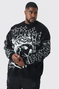 boohooMAN Plus OFCL Renaissance Crew Neck Jumper | UK| Knitwear