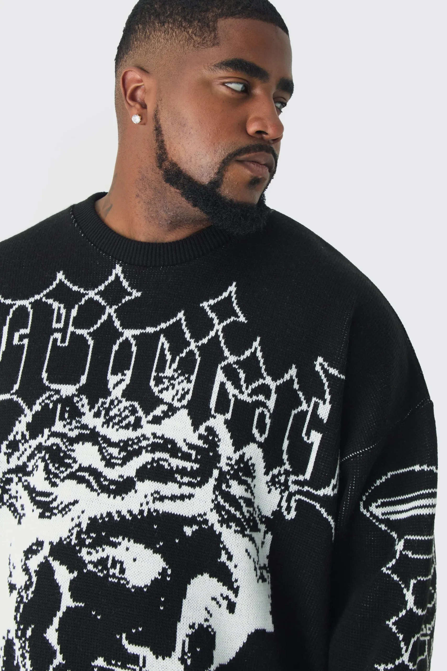 boohooMAN Plus OFCL Renaissance Crew Neck Jumper | UK| Knitwear