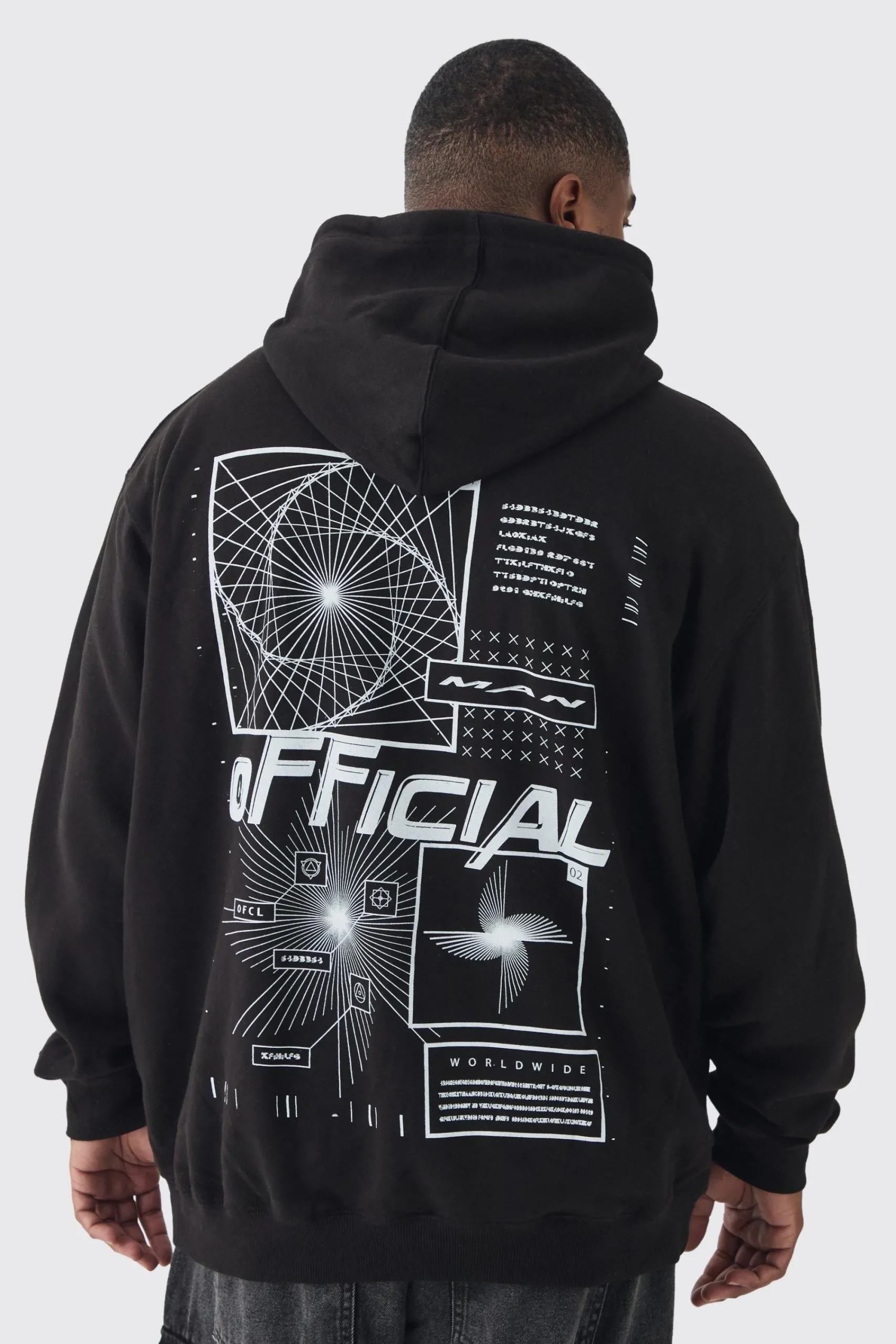 boohooMAN Plus Official Abstract Graphic Oversized Hoodie | UK| Hoodies & Sweatshirts