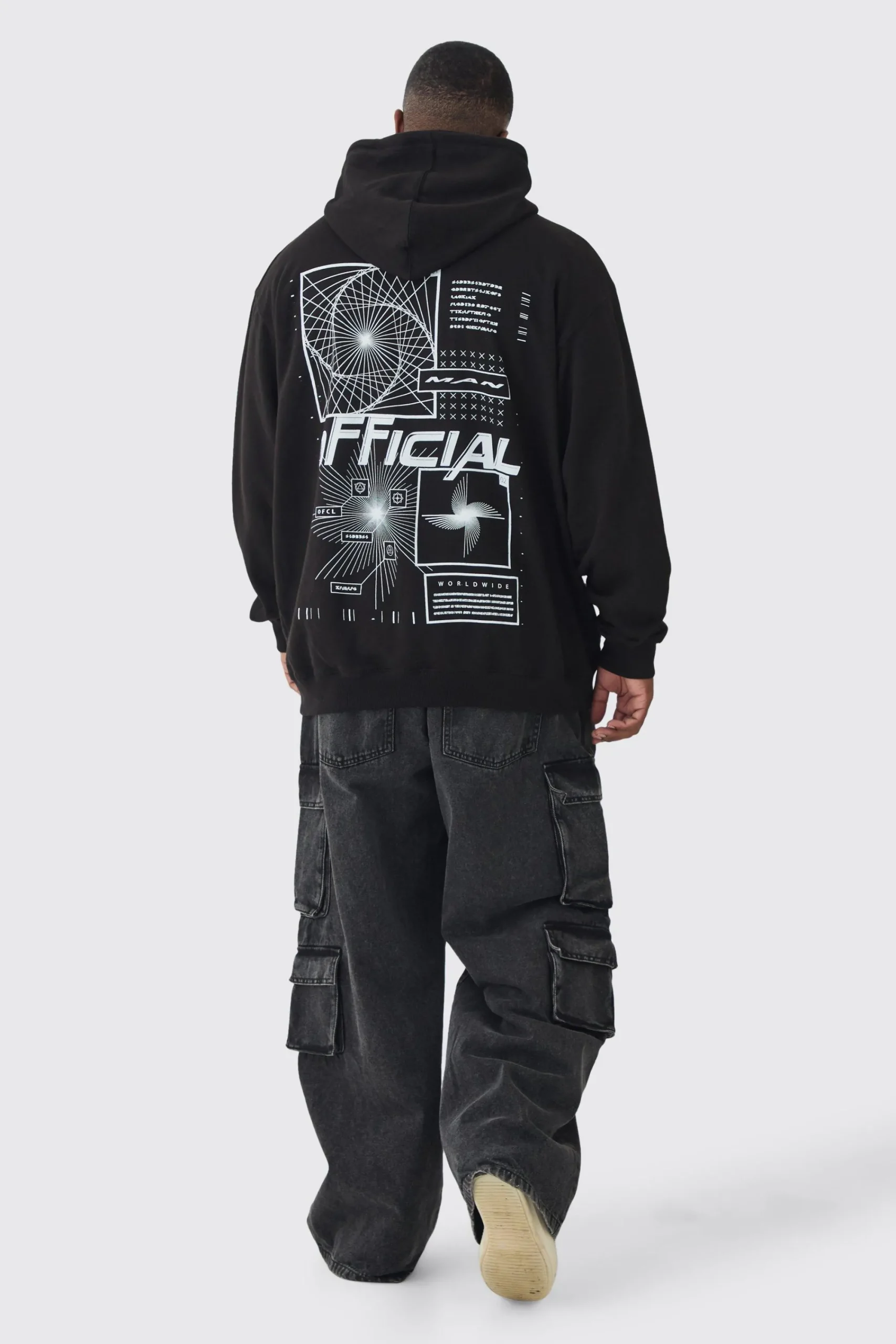 boohooMAN Plus Official Abstract Graphic Oversized Hoodie | UK| Hoodies & Sweatshirts