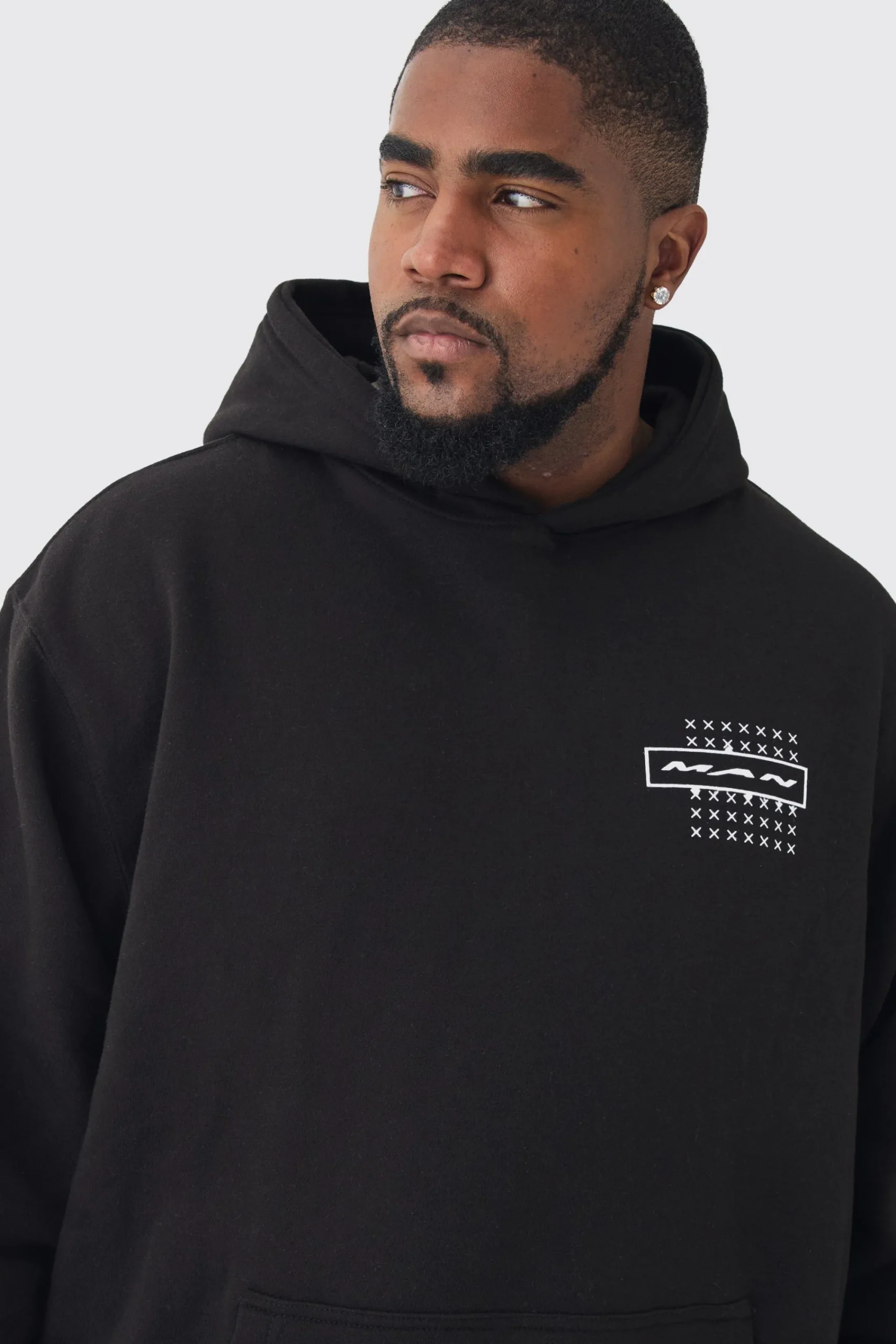 boohooMAN Plus Official Abstract Graphic Oversized Hoodie | UK| Hoodies & Sweatshirts