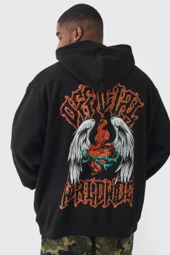 boohooMAN Plus Official Worldwide Back Printed Oversized Hoodie | UK| Hoodies & Sweatshirts