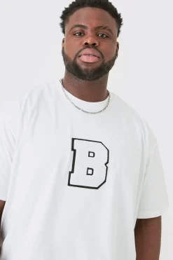 Plus Oversized Applique T-shirt | UK^boohooMAN Clearance