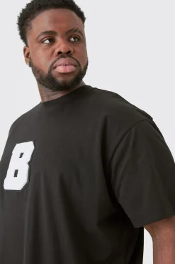 boohooMAN Plus Oversized Applique T-shirt & Short Set | UK| Tracksuits