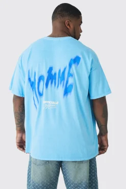 Plus Oversized Back Print Washed Graffiti Homme T-shirt | UK^boohooMAN Discount