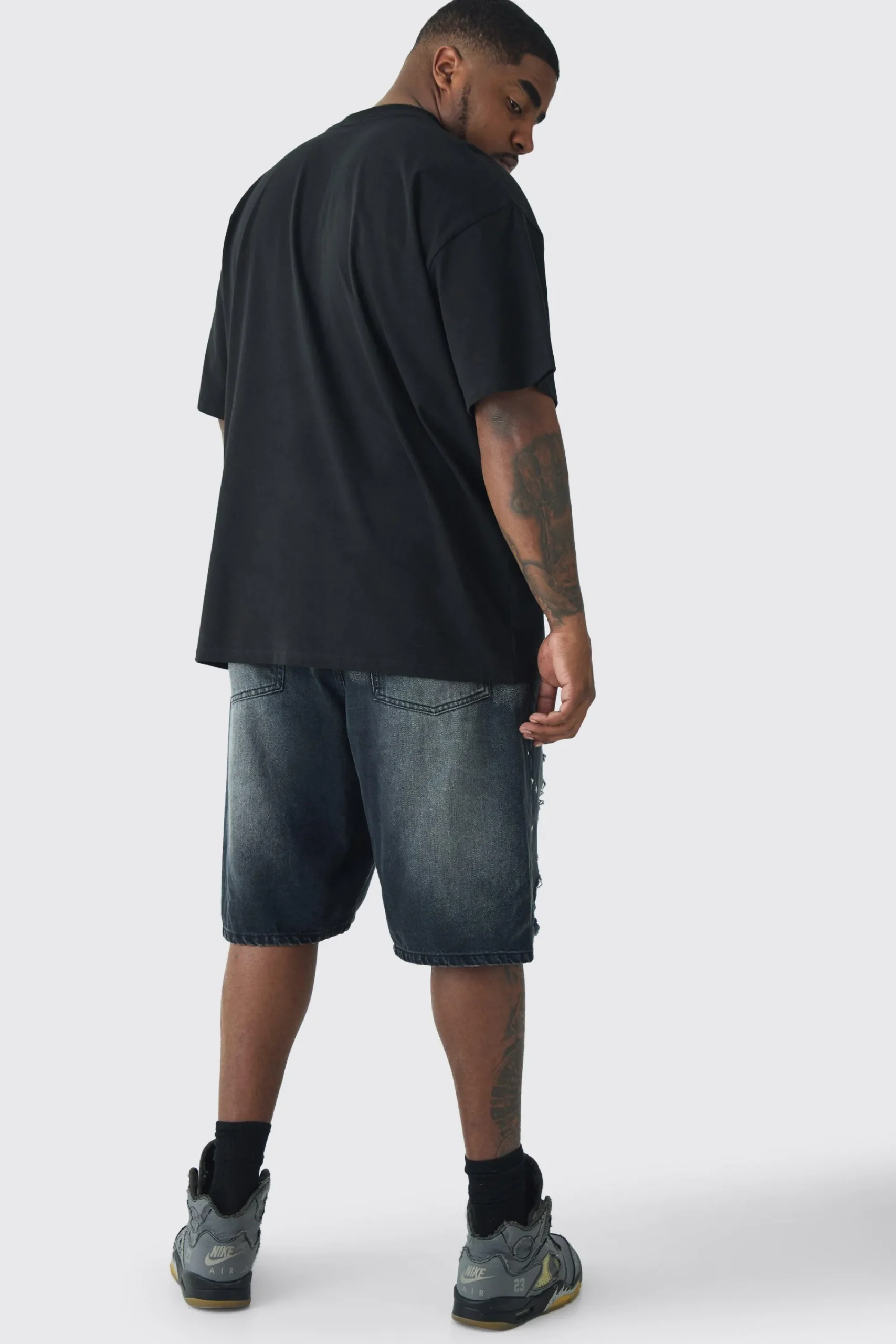 Plus Oversized Balaclava Floral Print T-shirt | UK^boohooMAN Clearance