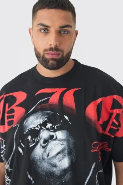 Plus Oversized Biggie Over Seams License Print T-Shirt | UK^boohooMAN Hot