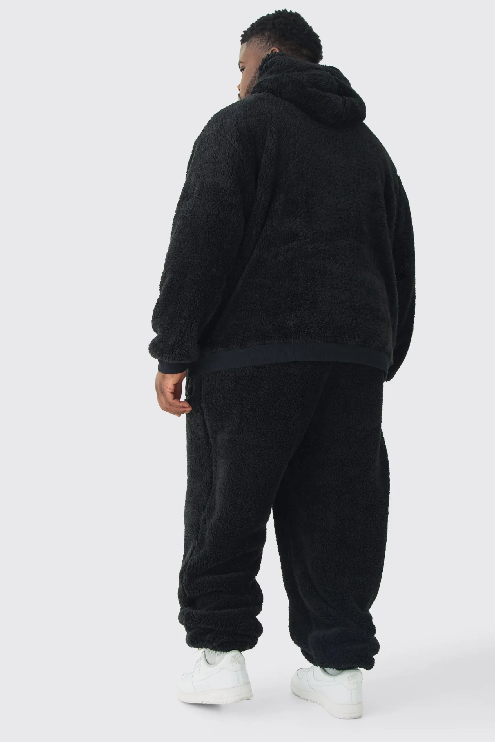 boohooMAN Plus Oversized Borg Embroidered Hooded Tracksuit | UK| Tracksuits