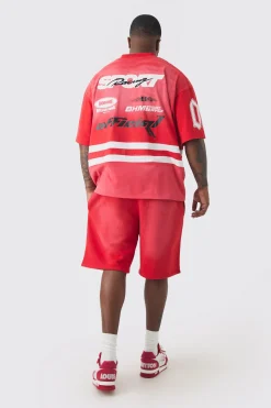 Plus Oversized Boxy Extended Neck Washed Applique Moto Tshirt | UK^boohooMAN Sale