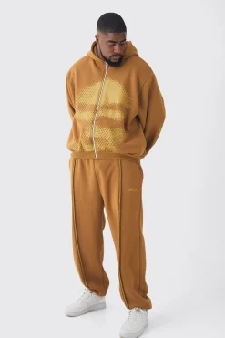 boohooMAN Plus Oversized Boxy Grafiti Print Hooded Relaxed Jogger Tracksuit | UK| Tracksuits