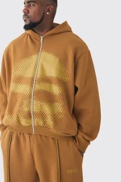 boohooMAN Plus Oversized Boxy Grafiti Print Hooded Relaxed Jogger Tracksuit | UK| Tracksuits