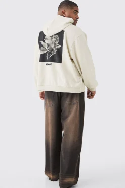 boohooMAN Plus Oversized Boxy Heavyweight Back Graphic Hoodie | UK| Hoodies & Sweatshirts