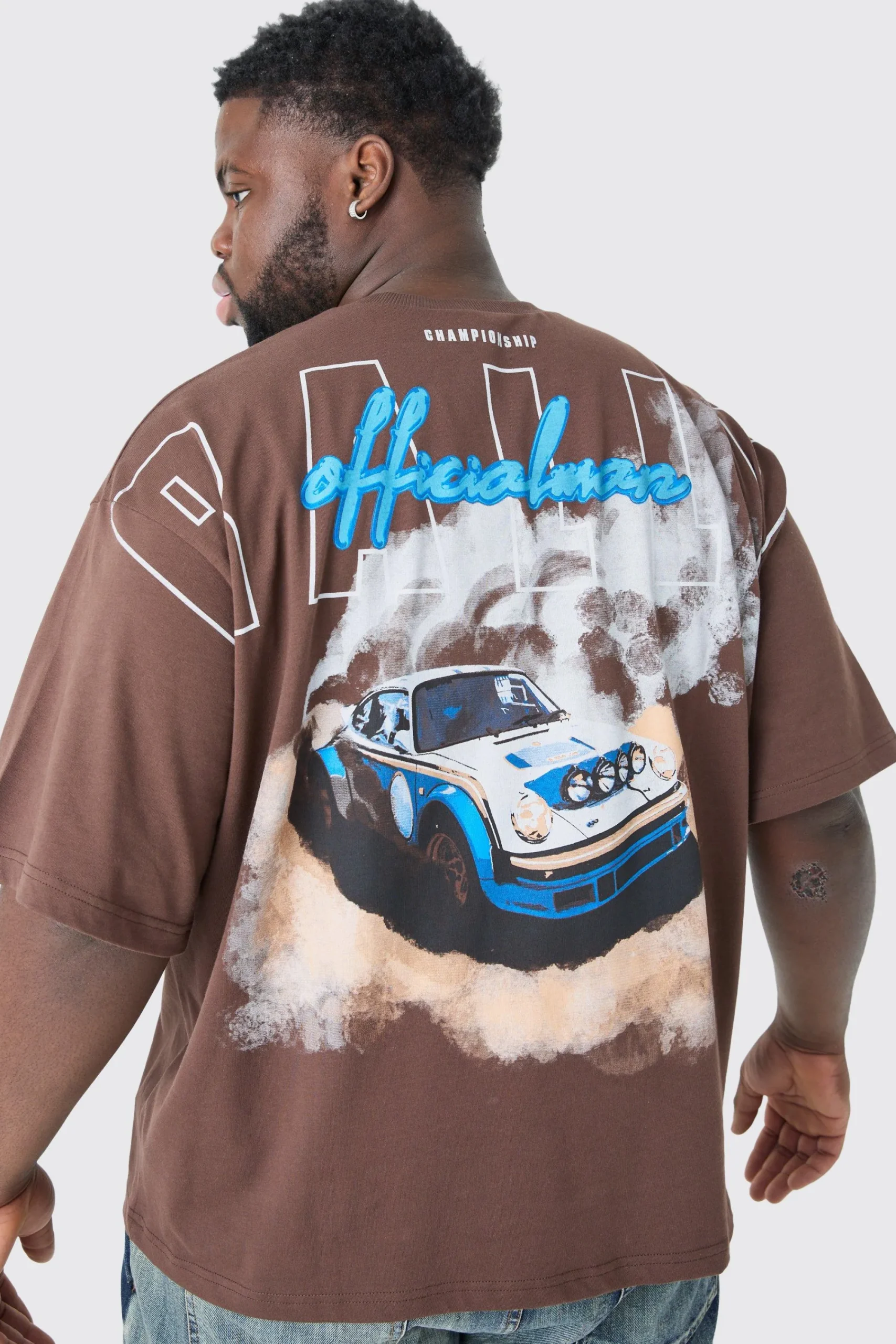 Plus Oversized Boxy Rally Graphic T-shirt | UK^boohooMAN Discount