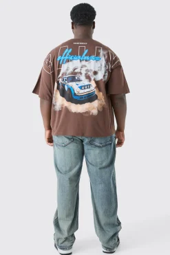 Plus Oversized Boxy Rally Graphic T-shirt | UK^boohooMAN Discount