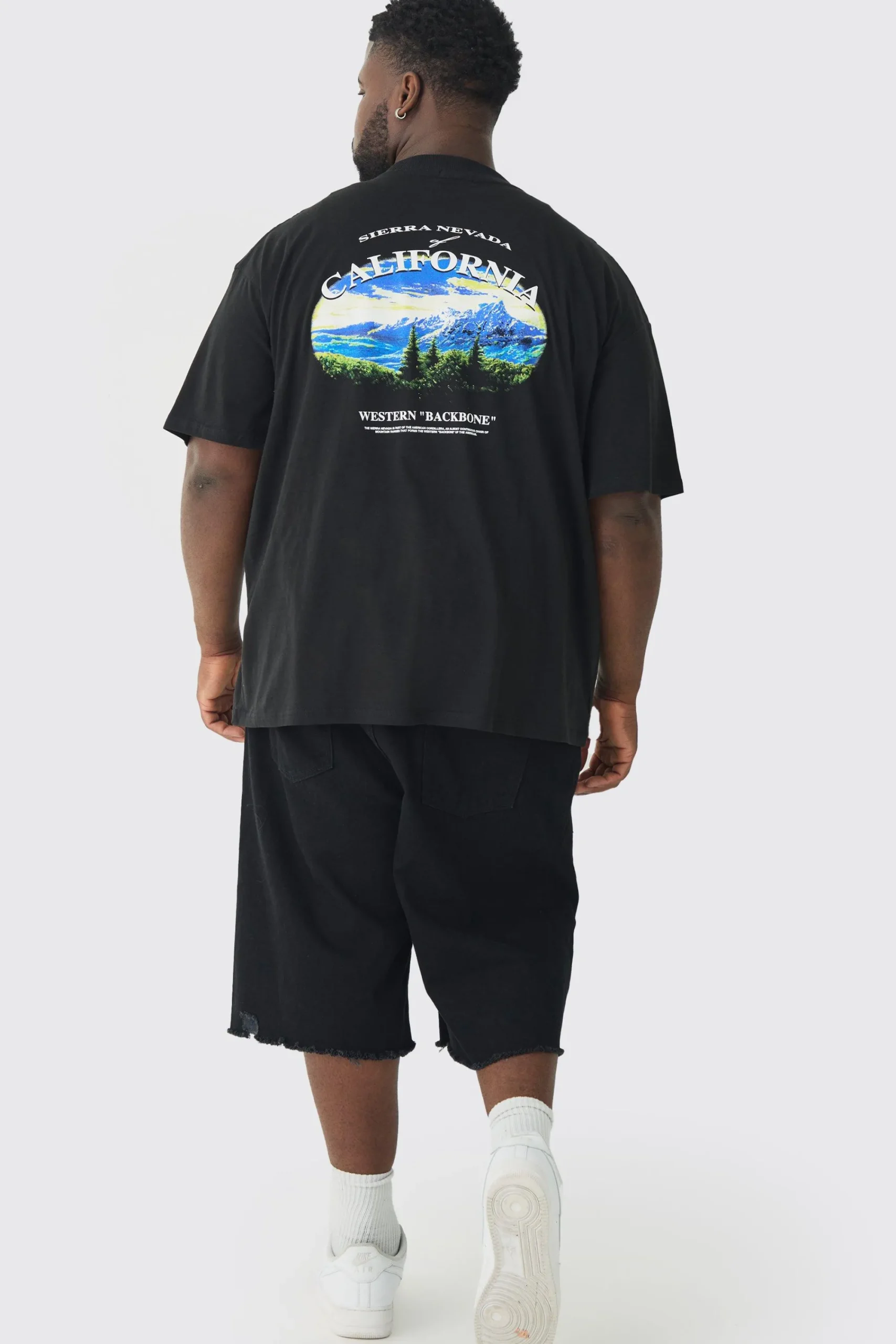 Plus Oversized California Landscape Back Print T-shirt | UK^boohooMAN Hot