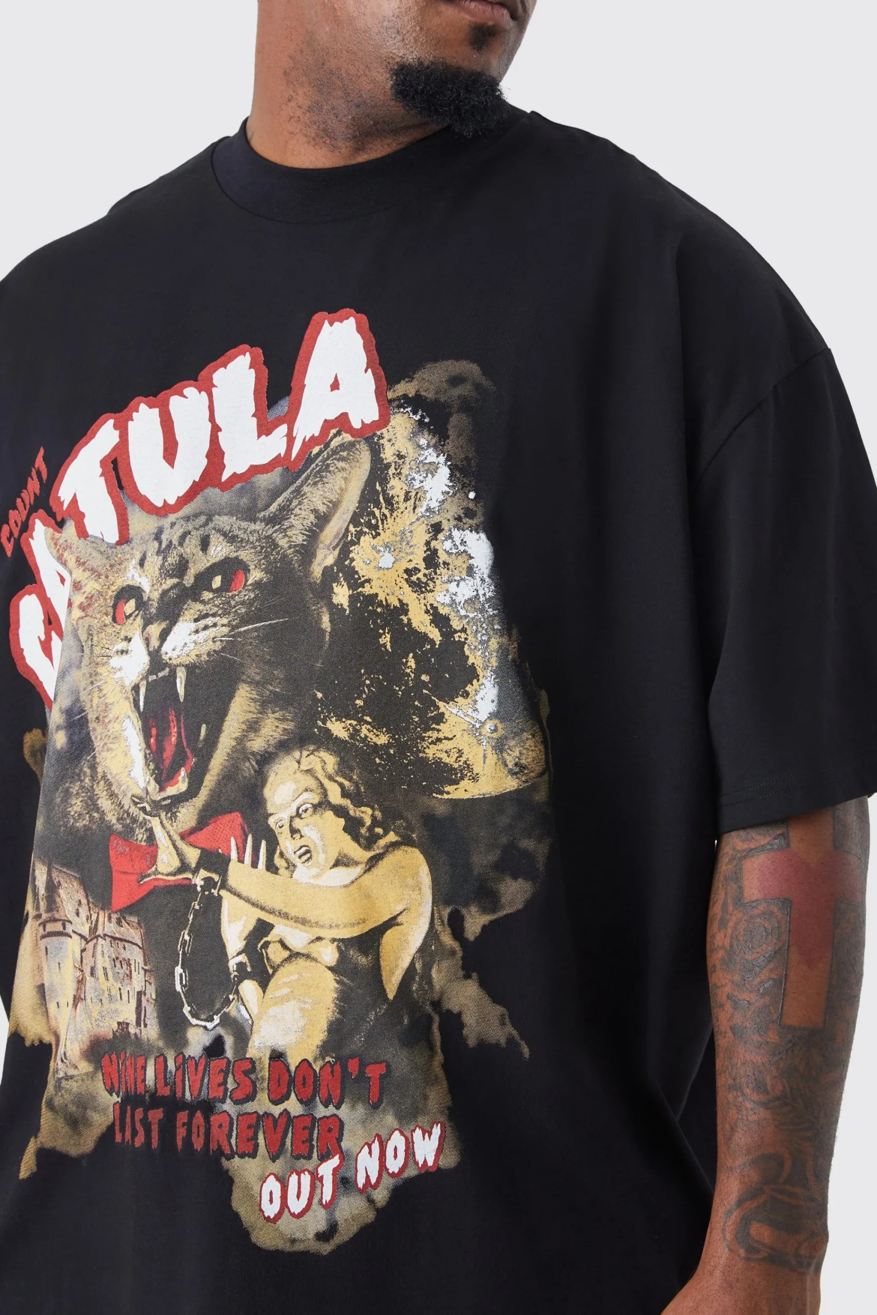 Plus Oversized Cataula Graphic T-shirt | UK^boohooMAN Outlet