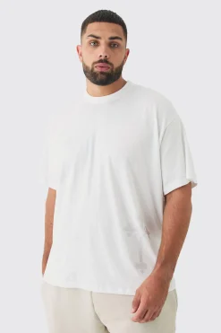 Plus Oversized Cross Rhinestone Printed T-Shirt In | UK^boohooMAN