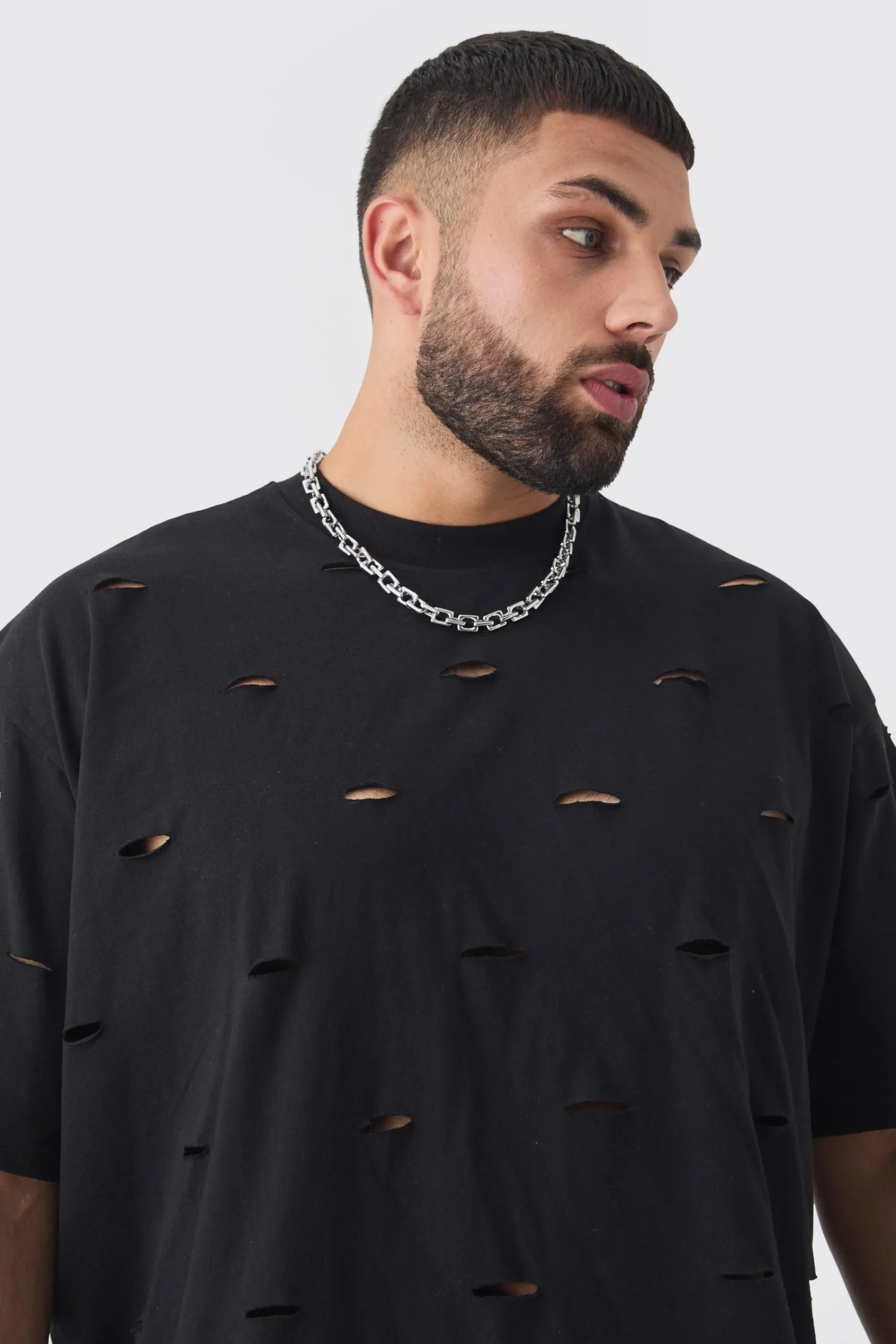 Plus Oversized Distressed Overydye T-shirt | UK^boohooMAN Discount