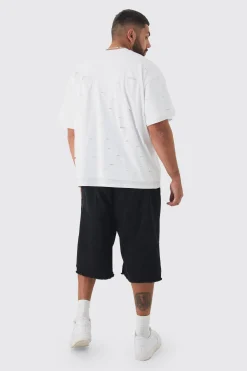 Plus Oversized Double Layer Worldwide T-shirt | UK^boohooMAN New