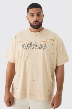 Plus Oversized Double Layer Homme T-shirt | UK^boohooMAN