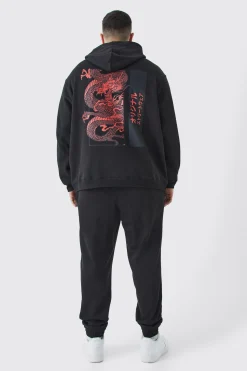 boohooMAN Plus Oversized Dragon Graphic Hoodie | UK| Hoodies & Sweatshirts