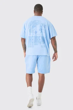 Plus Oversized Dream Worldwide Print T-shirt In | UK^boohooMAN Discount