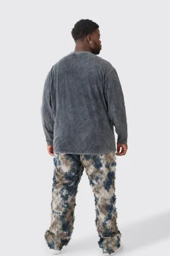 Plus Oversized Extended Neck Laundered Wash Long Sleeve T-shirt | UK^boohooMAN Hot