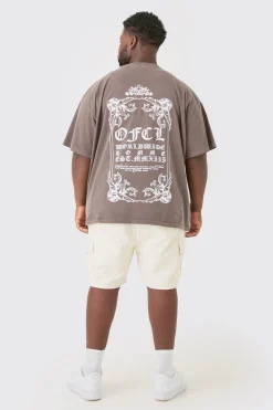 Plus Oversized Extended Neck Washed T-shirt | UK^boohooMAN Outlet