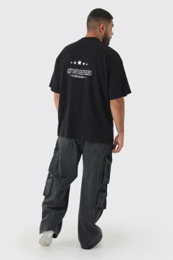 Plus Oversized Extended Neck Limited Print T-shirt | UK^boohooMAN Outlet