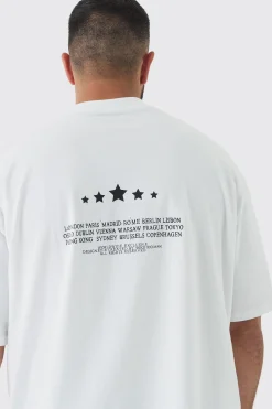 Plus Oversized Extended Neck Limited Print T-shirt | UK^boohooMAN Online