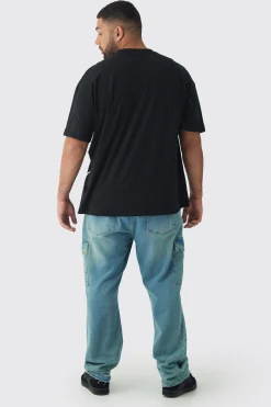 Plus Oversized Extended Neck Limited Large Scale Print T-Shirt | UK^boohooMAN Clearance