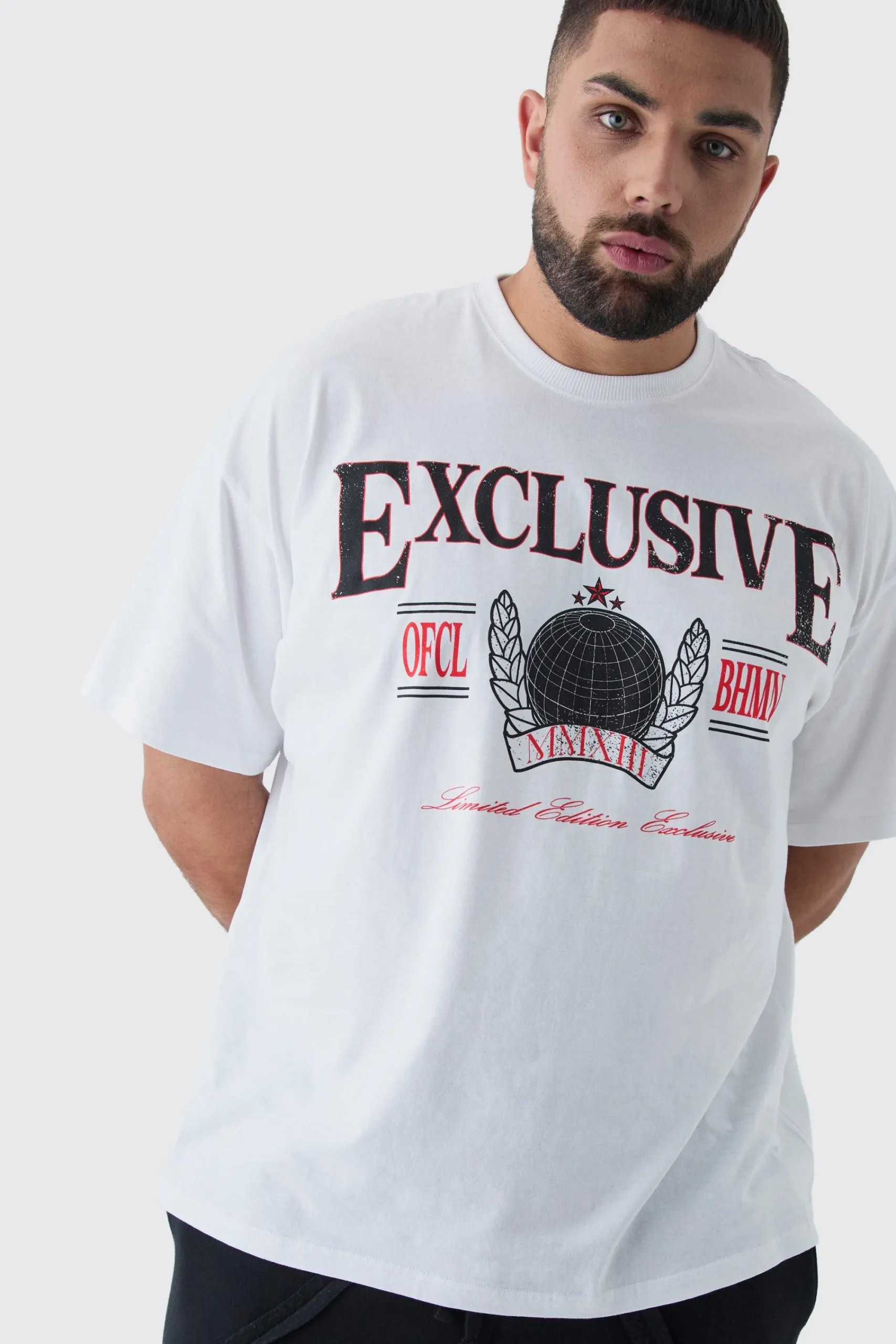 Plus Oversized Fit Exclusive Print T-Shirt | UK^boohooMAN Hot