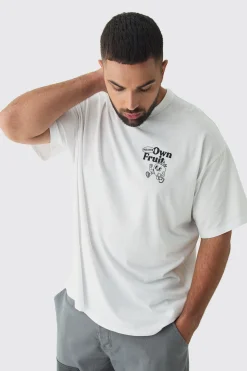 Plus Oversized Fruit Graphic T-Shirt | UK^boohooMAN Discount