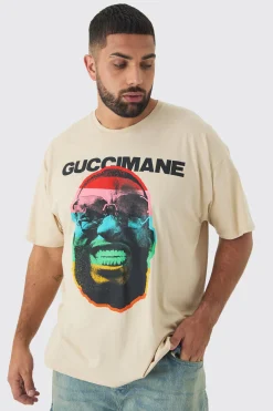 Plus Oversized G Mane License Print T-Shirt | UK^boohooMAN New