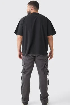 Plus Oversized Heavy Split Hem Print T-shirt | UK^boohooMAN Discount