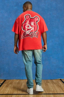 Plus Oversized Heavyweight Bear Print T-shirt | UK^boohooMAN Best