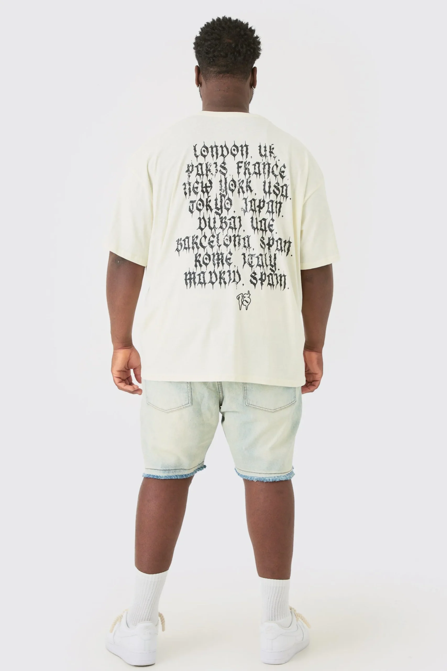 Plus Oversized Homme Cross Front & Back Print T-shirt | UK^boohooMAN Online