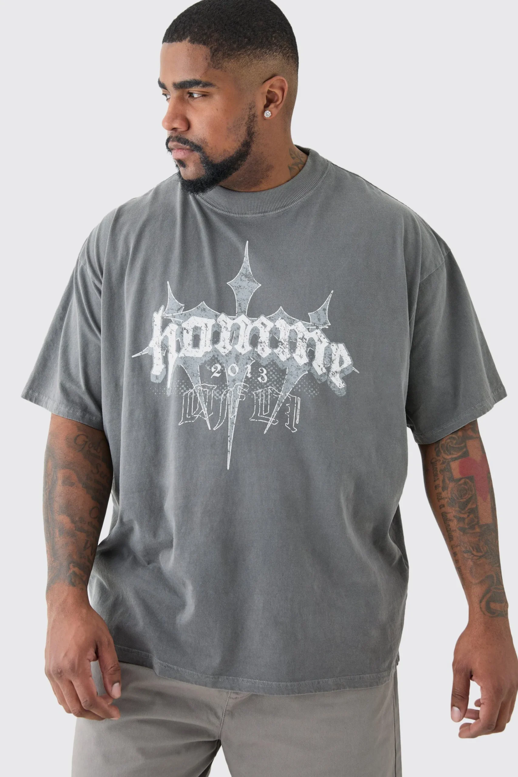 Plus Oversized Homme Cross T-shirt In | UK^boohooMAN Clearance