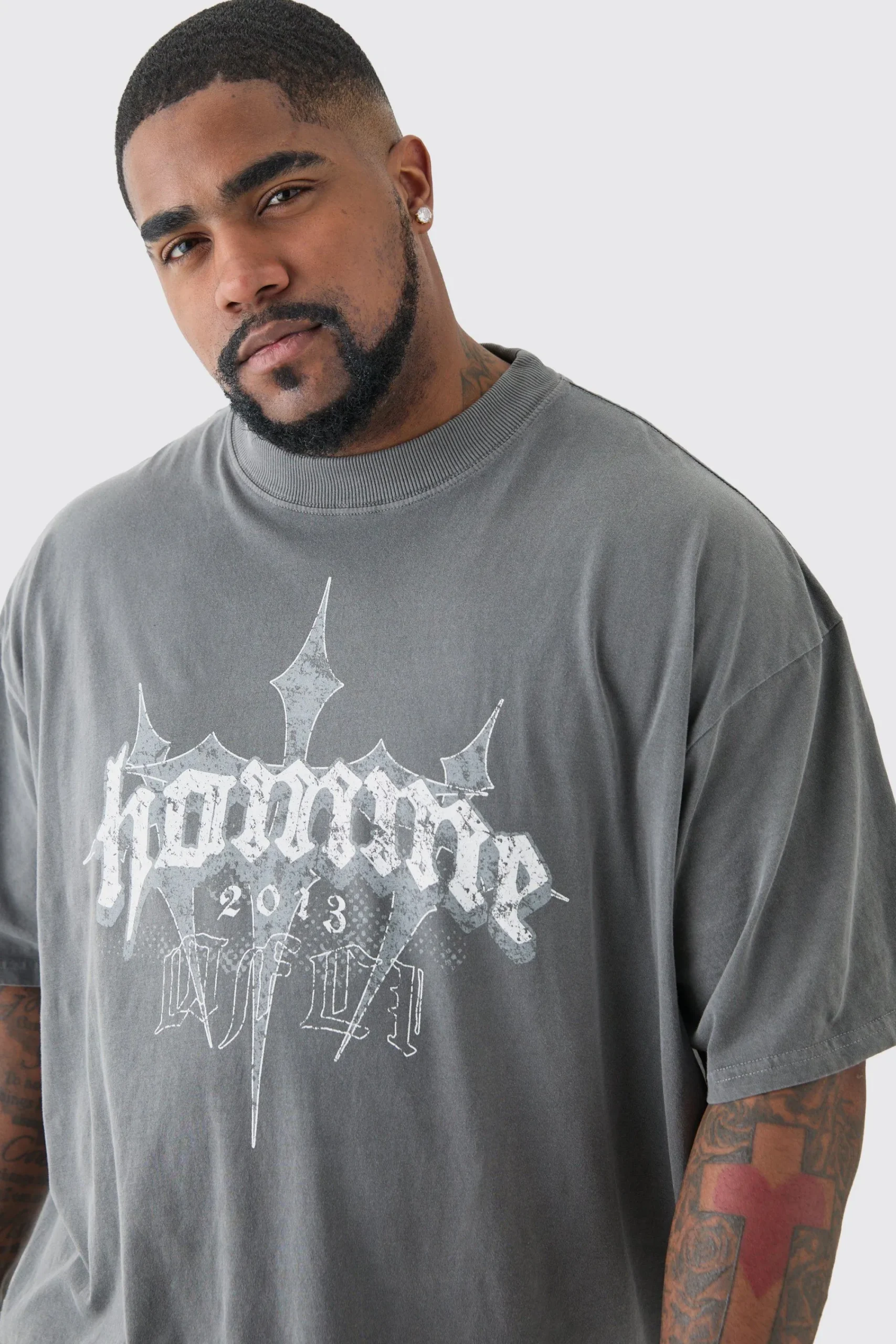 Plus Oversized Homme Cross T-shirt In | UK^boohooMAN Clearance