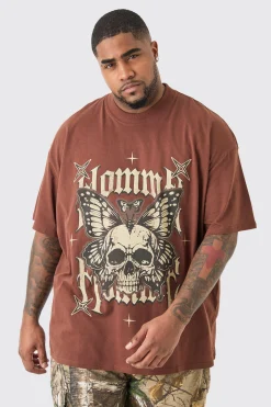 Plus Oversized Homme Skull Graphic T-shirt In | UK^boohooMAN Clearance